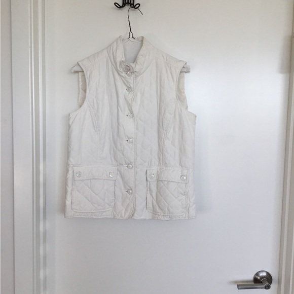 Liz Claiborne Quilted White Puffer Vest Size Medium $20 - Picture 2 of 9